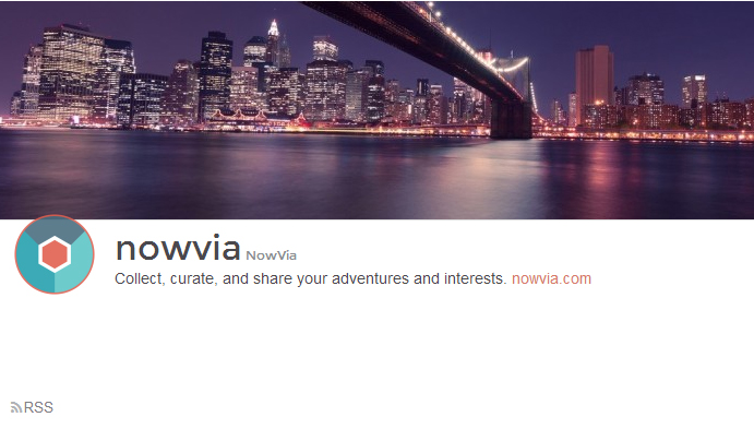 Sitio web Nowvia "Colecciona, cura y comparte tus aventuras e intereses"