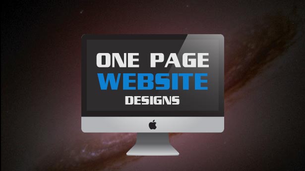 Monitor de mac con la frase one page website designs