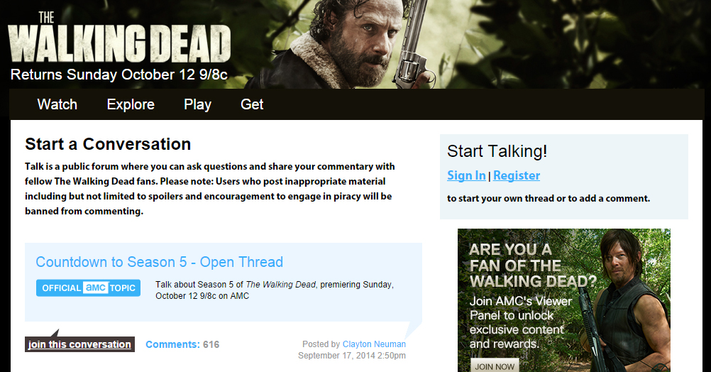 Sitio para comentar The Walking Dead