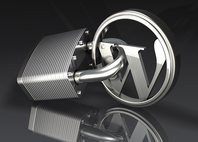 Logo de WordPress con un candado