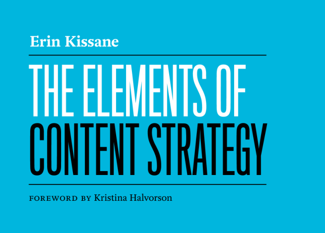 The elementos of Content Strategy cover