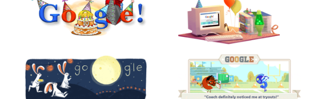 Selección de doodles de google por los 19 años del buscador