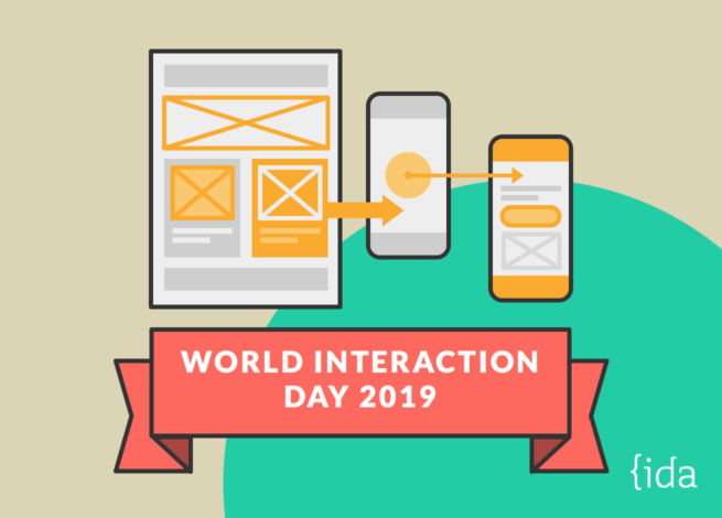 Un wireframe y su conexión con dos celulares, representan el World Interaction Day 2019: confianza y responsabilidad.