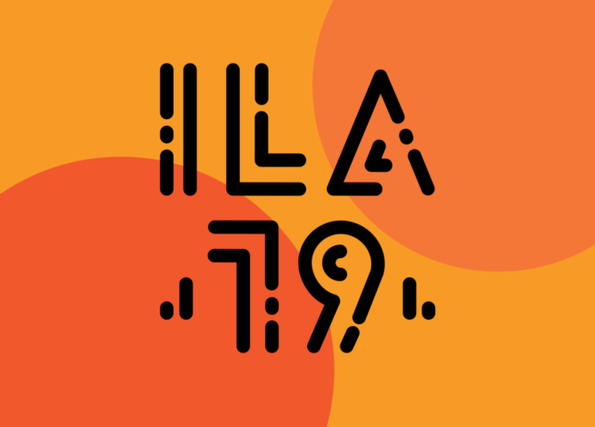 Sobre un fondo de colores naranjo, se presenta el logo del Interaction Latin America 2019.