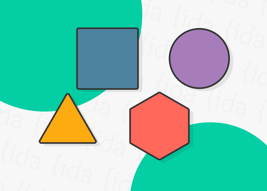 formas geométricas (cuadrado, círculo, triangulo, hexágono)