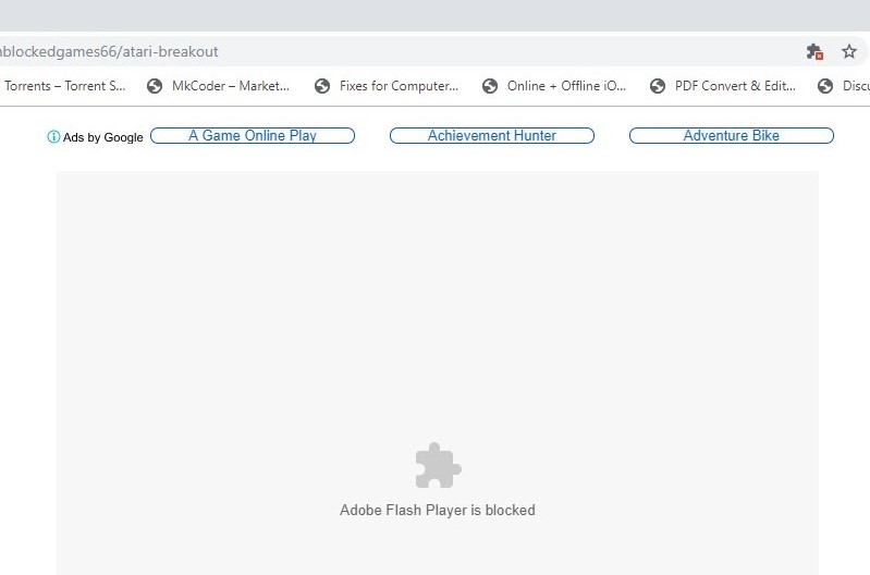 Adobe Flash Player is blocked.