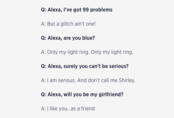 Conversación entre una persona y Alexa.