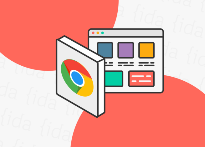 Logo de Google Chrome con extensiones a un costado.
