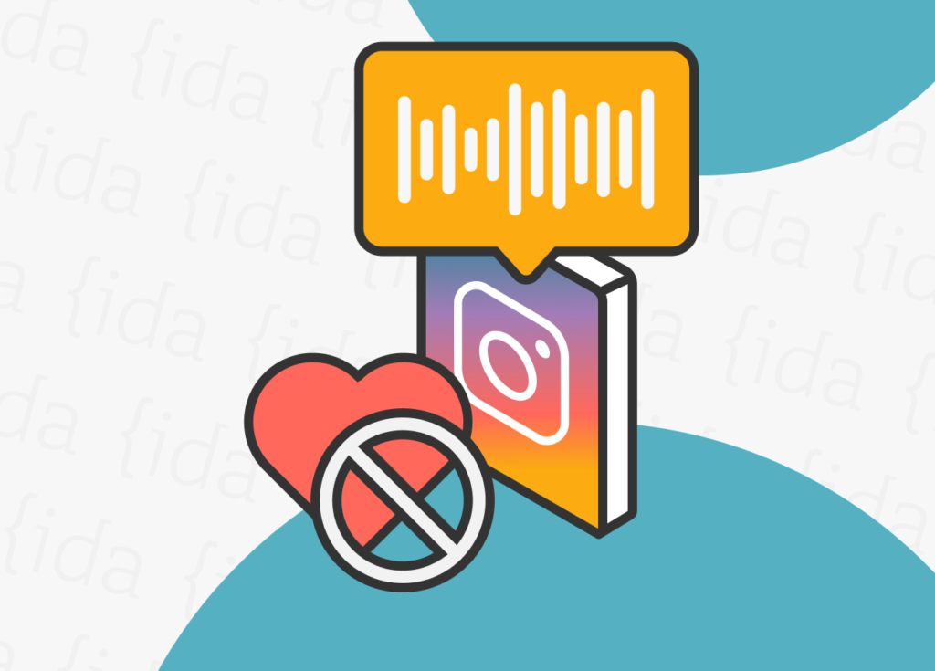 Logo de Instagram con un corazón que hace referencia a los likes y el formato de audio.