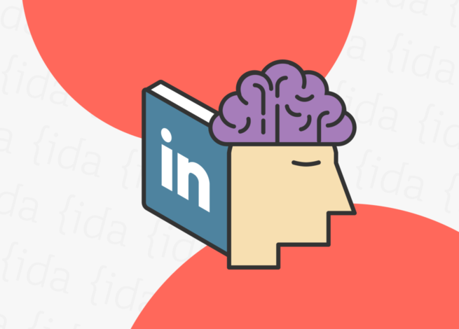 Logo de LinkedIn con cabeza al lado con su cerebro sobresaliente lo que hace referencia al posicionamiento.
