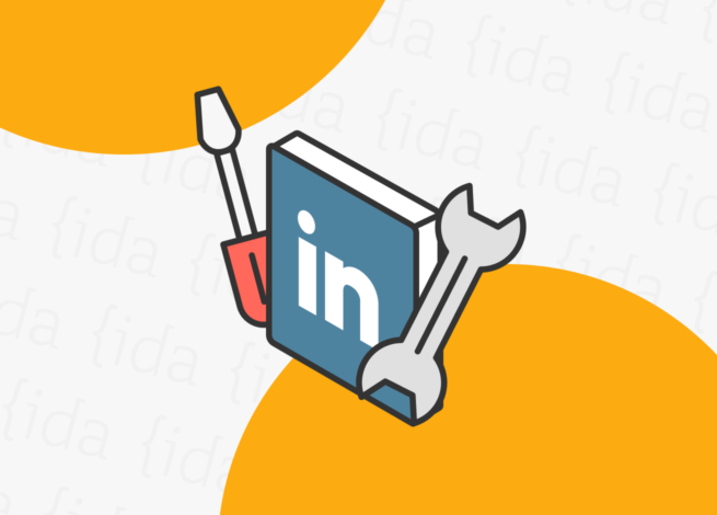 Logo de LinkedIn con herramientas a sus costados, lo que refleja el nuevo "Modo Creador".
