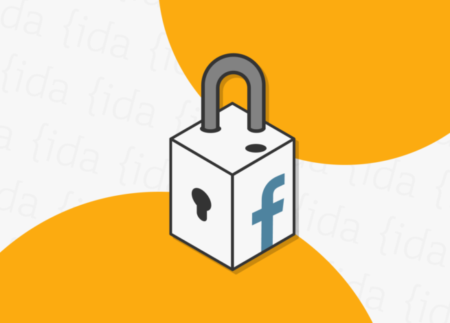 Logo de Facebook en un candado abierto, lo que refleja la fuga de data en la red social.