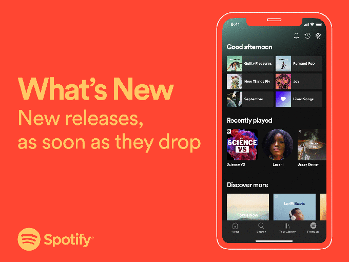 "What's New" la nueva función de Spotify que indica las novedades de los usuarios.