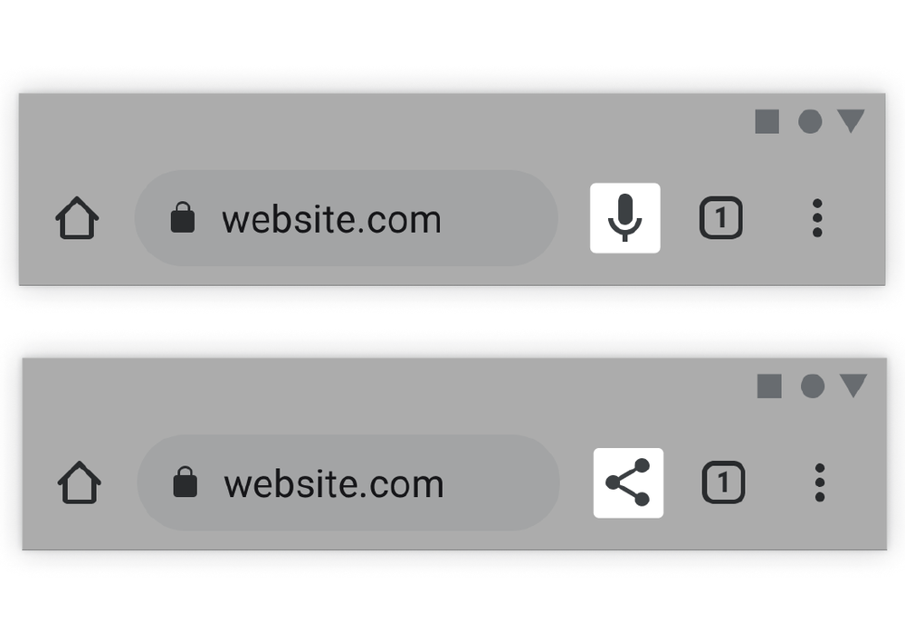 Cambios en la barra de navegación de Chrome en Android.